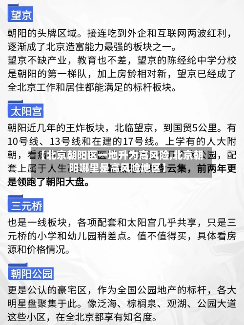 【北京朝阳区一地升为高风险,北京朝阳哪里是高风险地区】-第2张图片