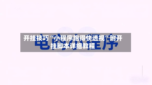 开挂技巧“小程序跑得快透视”附开挂脚本详细教程-第2张图片