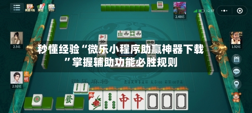 秒懂经验“微乐小程序助赢神器下载”掌握辅助功能必胜规则