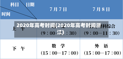 2020年高考时间(2020年高考时间浙江)-第2张图片
