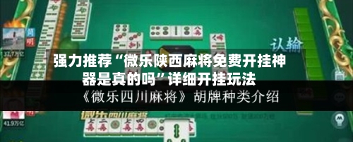 强力推荐“微乐陕西麻将免费开挂神器是真的吗”详细开挂玩法-第2张图片