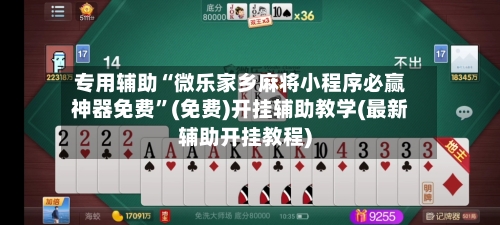 专用辅助“微乐家乡麻将小程序必赢神器免费”(免费)开挂辅助教学(最新辅助开挂教程)-第3张图片