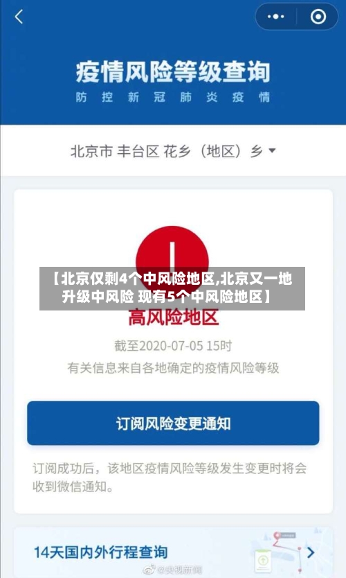 【北京仅剩4个中风险地区,北京又一地升级中风险 现有5个中风险地区】