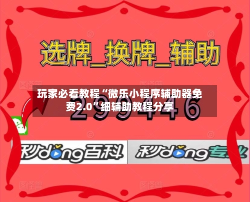 玩家必看教程“微乐小程序辅助器免费2.0”细辅助教程分享-第3张图片