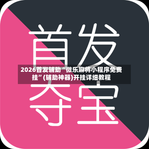 2026首发辅助“微乐麻将小程序免费挂”(辅助神器)开挂详细教程-第2张图片