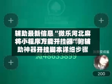 辅助最新信息“微乐河北麻将小程序万能开挂器”附辅助神器开挂脚本详细步骤-第2张图片