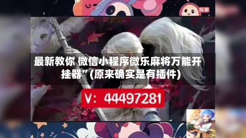 最新教你 微信小程序微乐麻将万能开挂器”(原来确实是有插件)