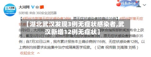 【湖北武汉发现3例无症状感染者,武汉新增12例无症状】