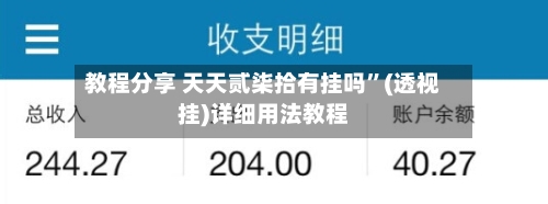 教程分享 天天贰柒拾有挂吗”(透视挂)详细用法教程-第3张图片