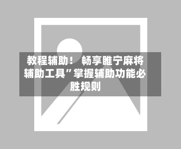 教程辅助！ 畅享睢宁麻将辅助工具”掌握辅助功能必胜规则