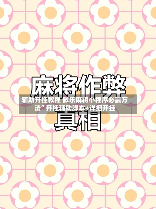 辅助开挂教程 微乐麻将小程序必赢方法”开挂辅助脚本+详细开挂-第3张图片