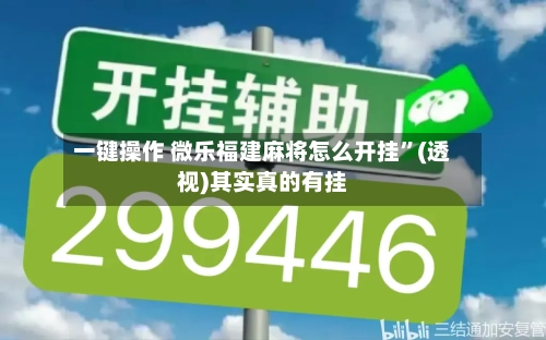 一键操作 微乐福建麻将怎么开挂”(透视)其实真的有挂-第2张图片