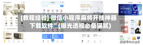 [教程经验] 微信小程序麻将开挂神器下载软件	”(曝光透视必备猫腻)-第2张图片