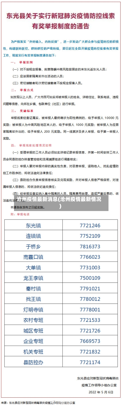 沧州疫情最新消息(沧州疫情最新情况)