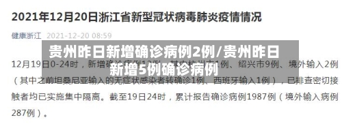 贵州昨日新增确诊病例2例/贵州昨日新增5例确诊病例-第2张图片