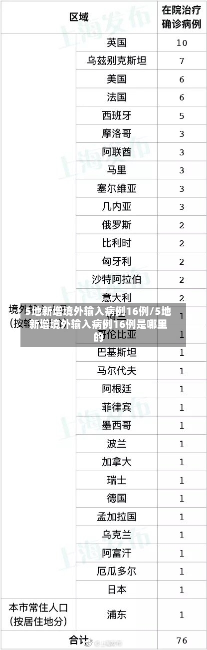 5地新增境外输入病例16例/5地新增境外输入病例16例是哪里的