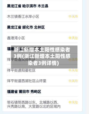 浙江新增本土阳性感染者3例(浙江新增本土阳性感染者3例详情)-第2张图片