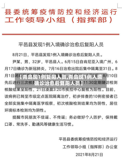 【青岛现1例复阳人员,青岛现1例入境确诊治愈后复阳人员】-第2张图片