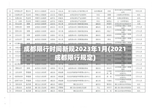 成都限行时间新规2023年1月(2021成都限行规定)