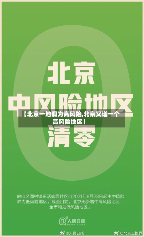 【北京一地调为高风险,北京又增一个高风险地区】