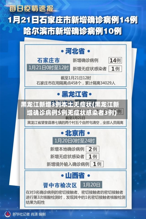 黑龙江新增3例本土无症状(黑龙江新增确诊病例5例无症状感染者3例)
