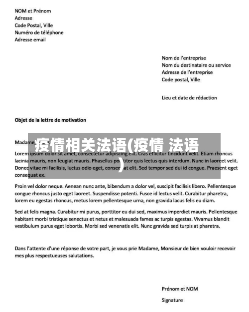 疫情相关法语(疫情 法语)