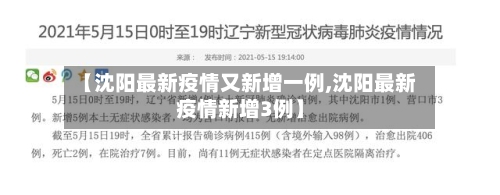 【沈阳最新疫情又新增一例,沈阳最新疫情新增3例】-第2张图片