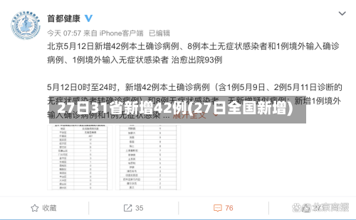 27日31省新增42例(27日全国新增)