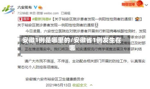 安徽1例是哪里的/安徽省1例发生在哪-第3张图片
