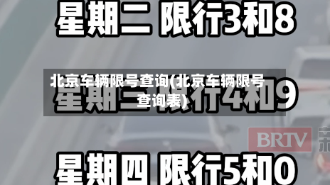 北京车辆限号查询(北京车辆限号查询表)