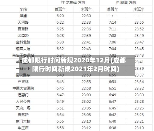 成都限行时间新规2020年12月(成都限行时间新规2021年2月时间)-第2张图片