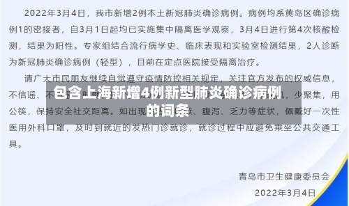 包含上海新增4例新型肺炎确诊病例的词条