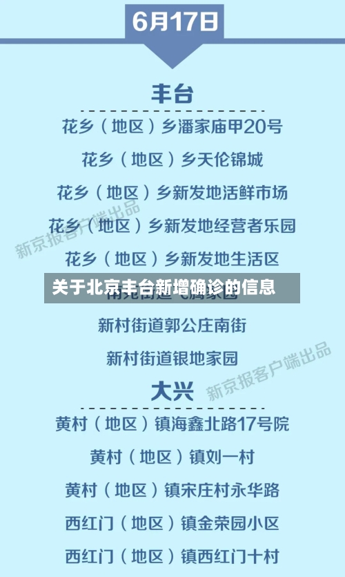 关于北京丰台新增确诊的信息-第3张图片