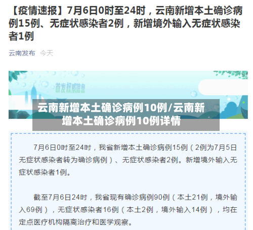 云南新增本土确诊病例10例/云南新增本土确诊病例10例详情-第3张图片