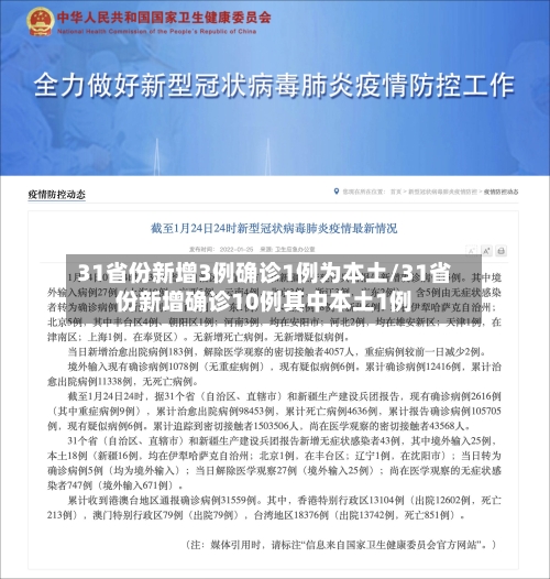 31省份新增3例确诊1例为本土/31省份新增确诊10例其中本土1例-第3张图片