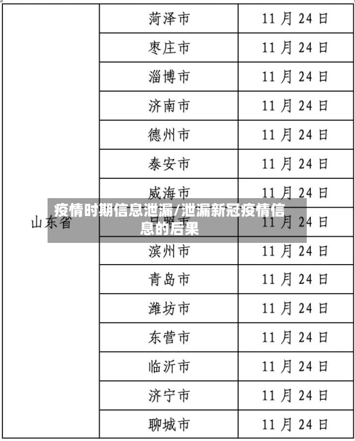 疫情时期信息泄漏/泄漏新冠疫情信息的后果