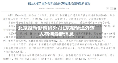 北京疫情新增境外/北京疫情境外输入病例最新消息