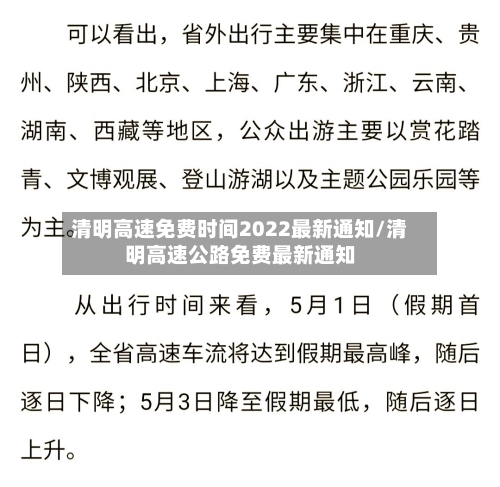 清明高速免费时间2022最新通知/清明高速公路免费最新通知-第2张图片
