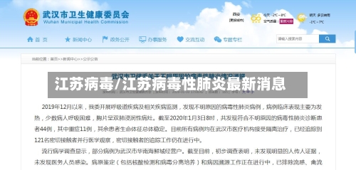 江苏病毒/江苏病毒性肺炎最新消息-第2张图片