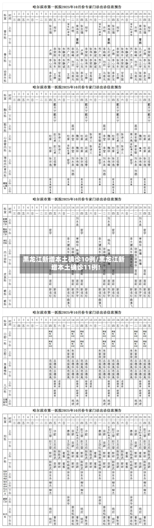 黑龙江新增本土确诊10例/黑龙江新增本土确诊11例!