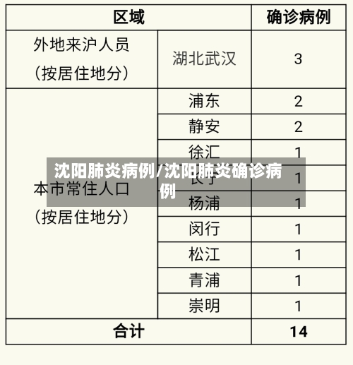 沈阳肺炎病例/沈阳肺炎确诊病例