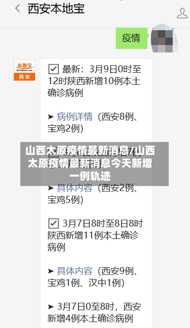 山西太原疫情最新消息/山西太原疫情最新消息今天新增一例轨迹