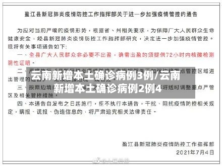 云南新增本土确诊病例3例/云南新增本土确诊病例2例4