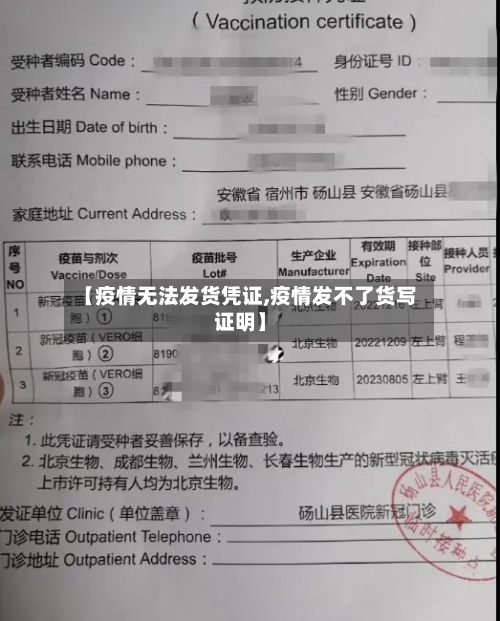 【疫情无法发货凭证,疫情发不了货写证明】-第3张图片