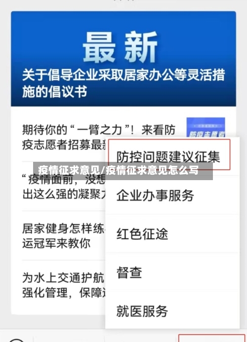 疫情征求意见/疫情征求意见怎么写