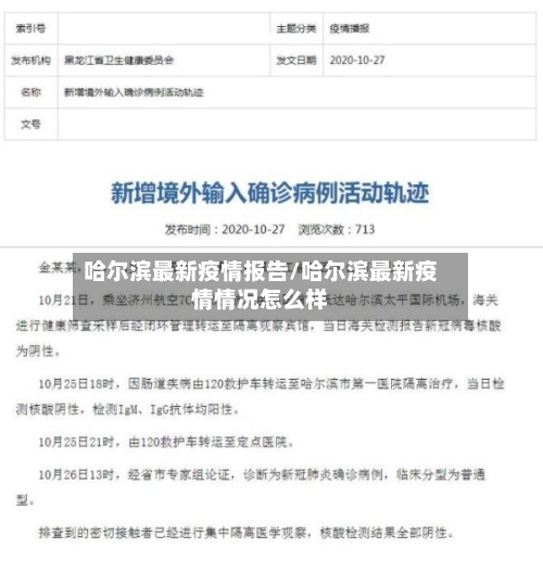 哈尔滨最新疫情报告/哈尔滨最新疫情情况怎么样