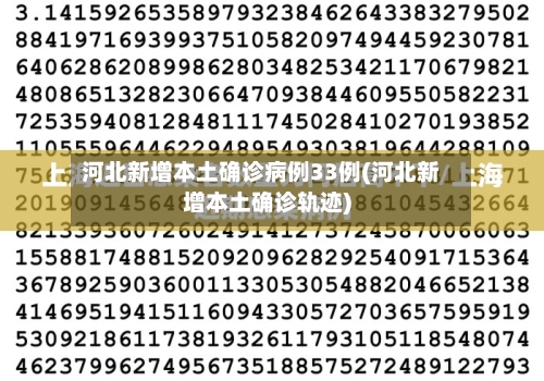 河北新增本土确诊病例33例(河北新增本土确诊轨迹)-第2张图片