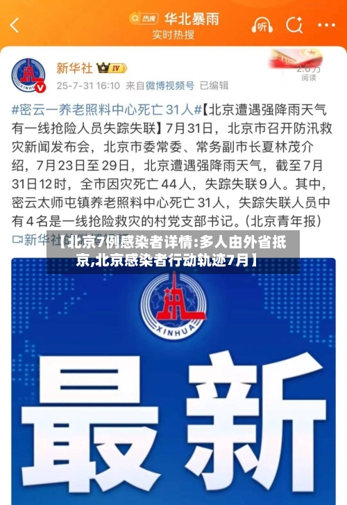 【北京7例感染者详情:多人由外省抵京,北京感染者行动轨迹7月】