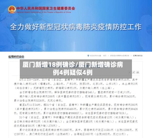 厦门新增18例确诊/厦门新增确诊病例4例疑似4例