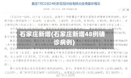 石家庄新增(石家庄新增48例确诊病例)-第3张图片